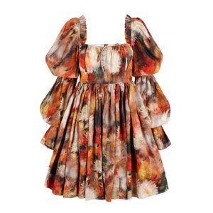 NWT Selkie The Impression Flowers Raphaelite Puff Mini Dress Medium
